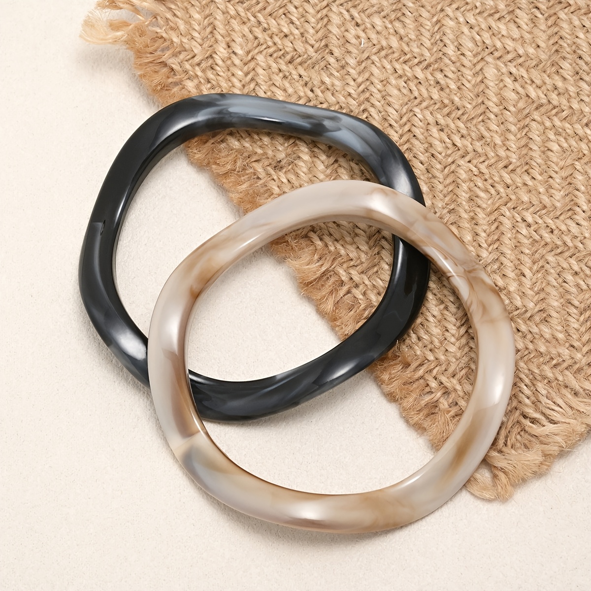 Acrylic Women's Irregular Geometric Bangle Stackable Bracelet